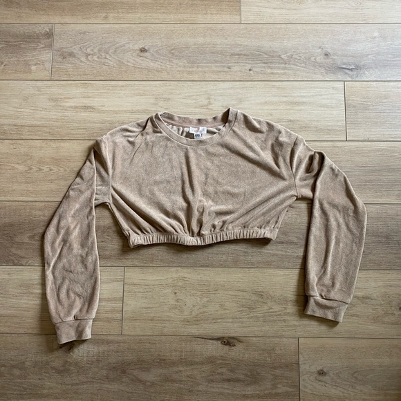 Beach Riot Maxine Terry Cloth Beach Sweatshirt Size Large Taupe - Picture 7 of 8